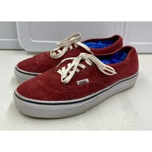 Women Vans Era Classic corduroy red lace-up skate sneakers shoes, 8.5 (men 7)